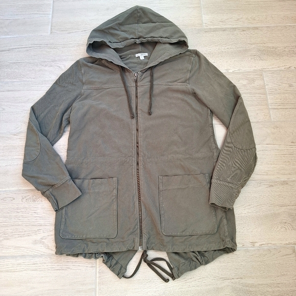 James Perse Jackets & Blazers - James Perse utility anorak parka full zip olive green cotton twill Size 3 Large